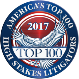 America's Top 100 High Stakes Litigation Lawyers 2017 Badge