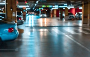 interior of parking garage