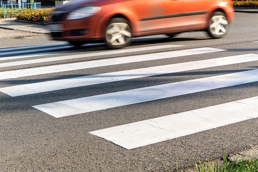 car in pedestrian crosswalk