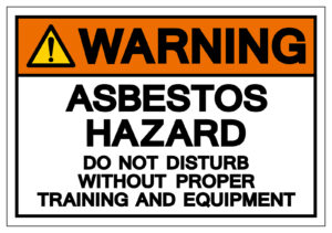 warning sign of asbestos hazard in Las Vegas