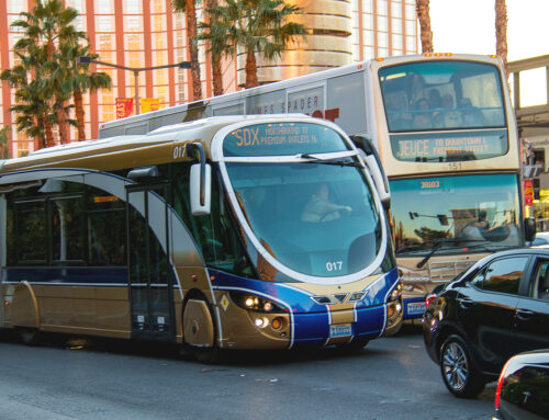 Bus Crashes into Patrol Car on Las Vegas Boulevard