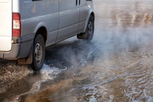 car accident causes flooding las vegas