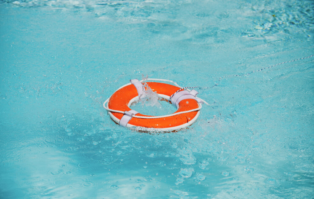 photo of a flotation device in a Las Vegas pool used to save someone from drowning