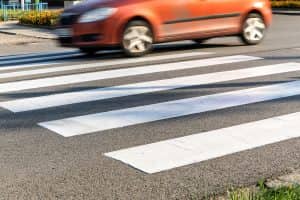 vehicle speeding through crosswalk and striking a pedestrian in Sandy Valley, Nevada