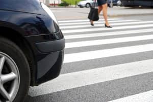woman walking in a marked crosswalk in Las Vegas before being struck by vehicle