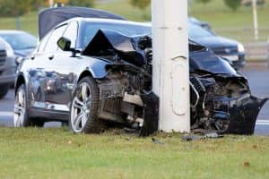 car crashed into a traffic pole in North Las Vegas