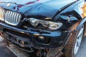 BMW damaged following car accident