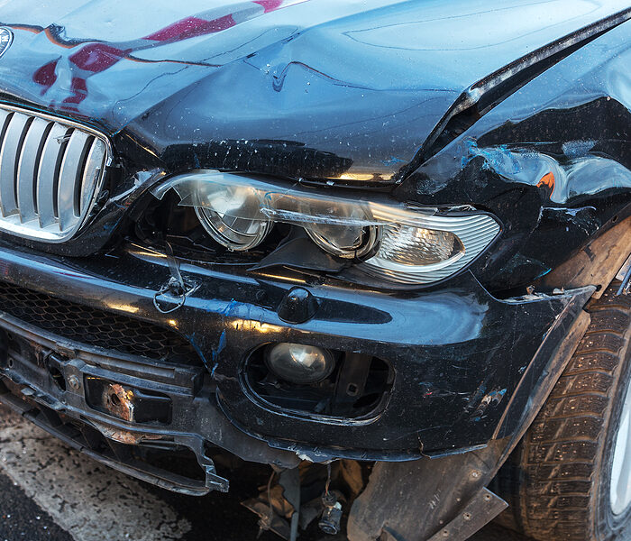 BMW damaged following car accident