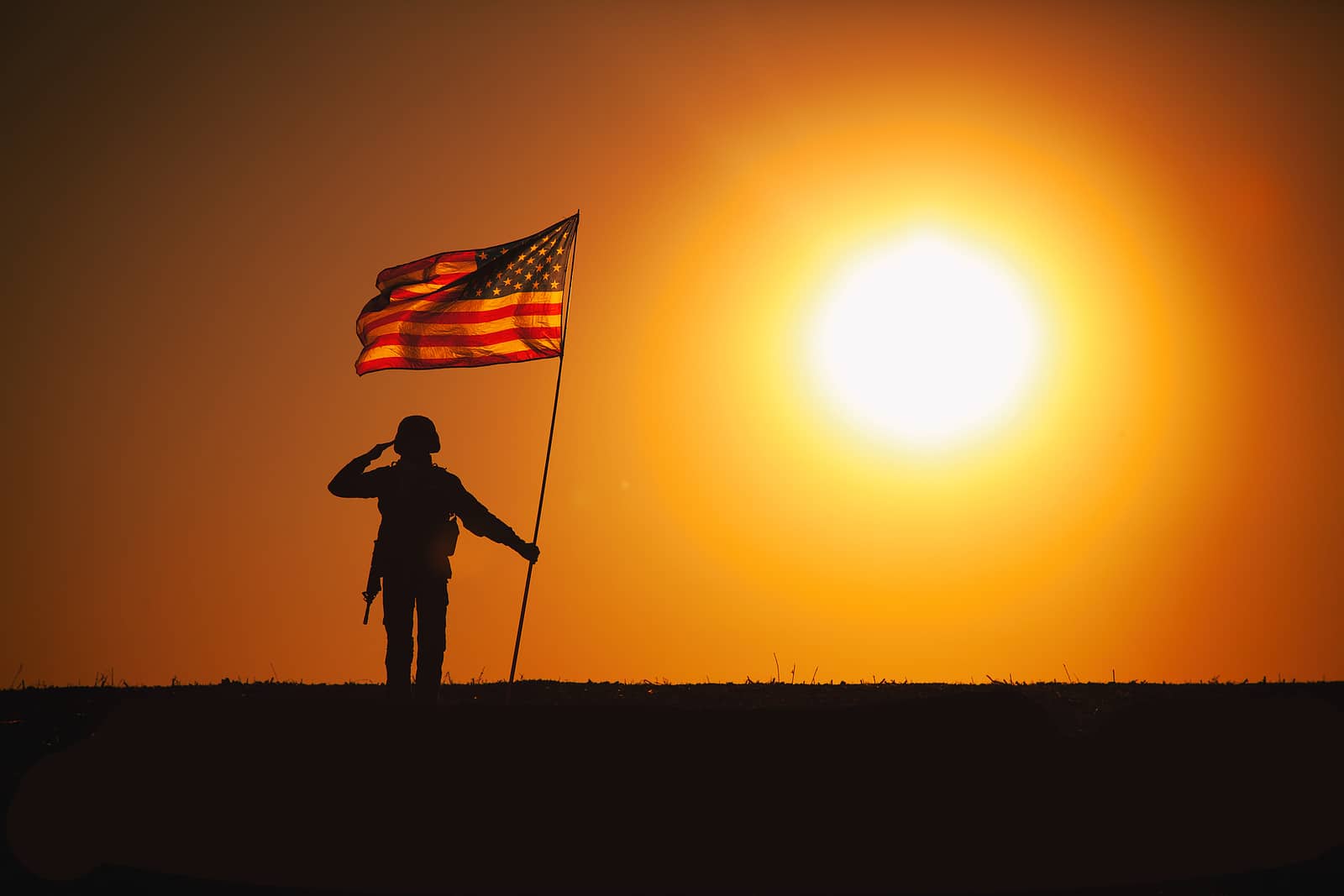 Silhouette Of Marines Corps Soldier